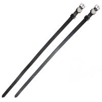 SPUR STRAPS IN LEATHER WITH DECORATIVE HEART