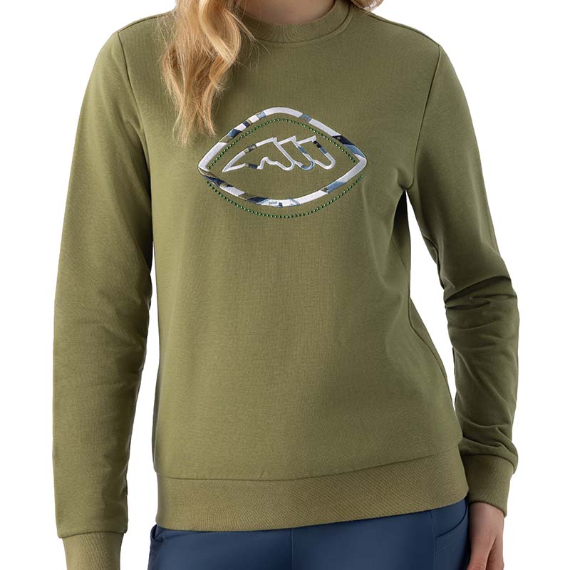 Women crewneck sweatshirt equiline eben - lightweight cotton
