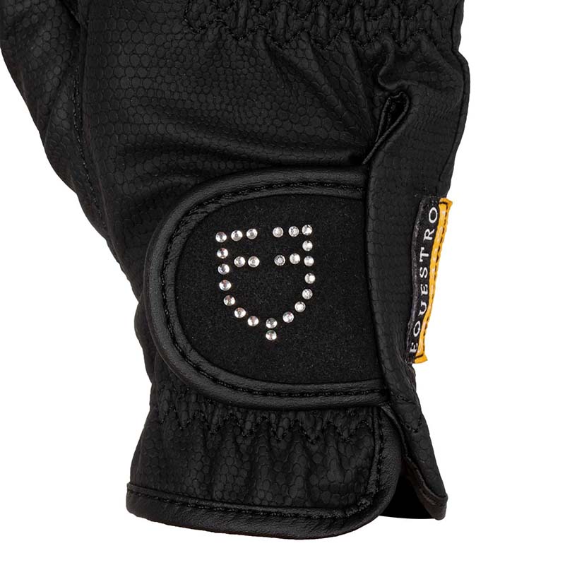 Women’s Riding Gloves Equestro with Glitter Logo - 2194