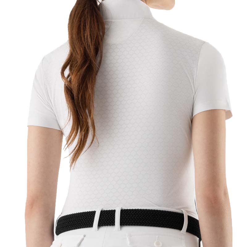 Women Polo Equiline for Competition CUADRO perforated, short sleeve - 9206