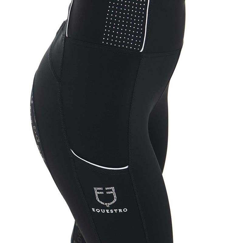 Leggings Equestro full grip with rhinestones - 9858
