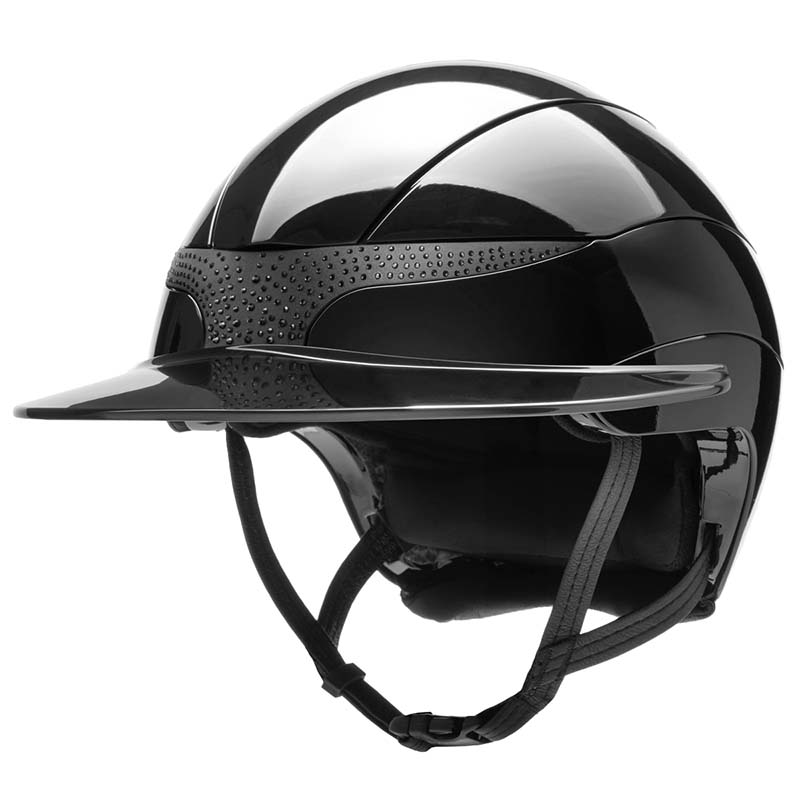 Equiline xanto riding helmet with crystal front insert - wide visor