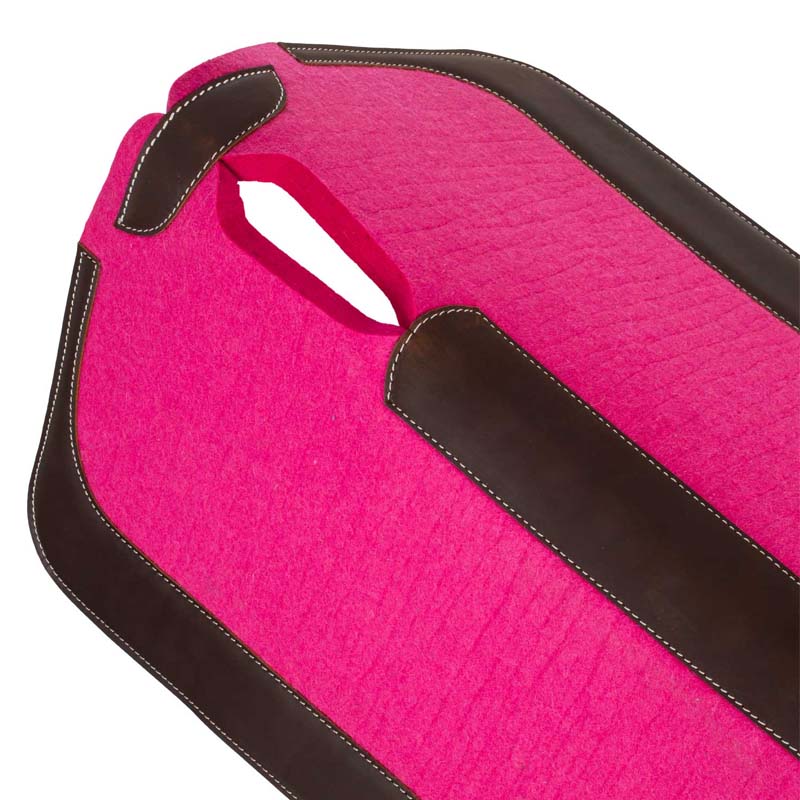 Anatomic western saddle pad in felt and leather - 5058
