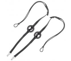 TRAINING AID LEATHER REINS WITH RUBBER RING AND SNAPS - 0894