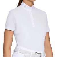 WOMEN'S CAVALLERIA TOSCANA PERFORATED JERSEY COMPETITION POLO