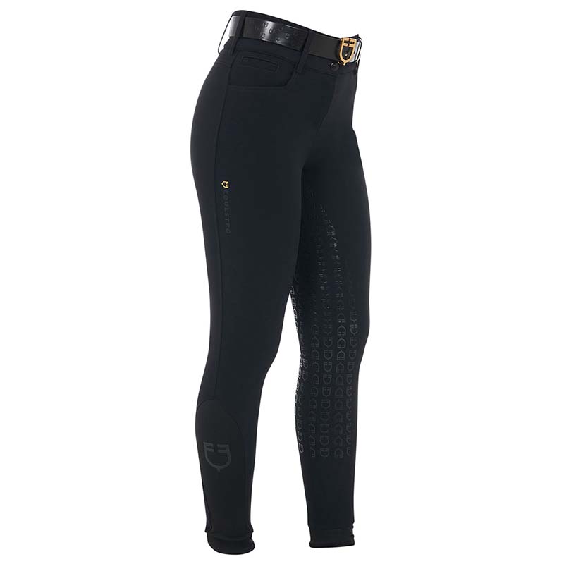 Equestro women’s breeches high-waisted full grip with buttons - 3405