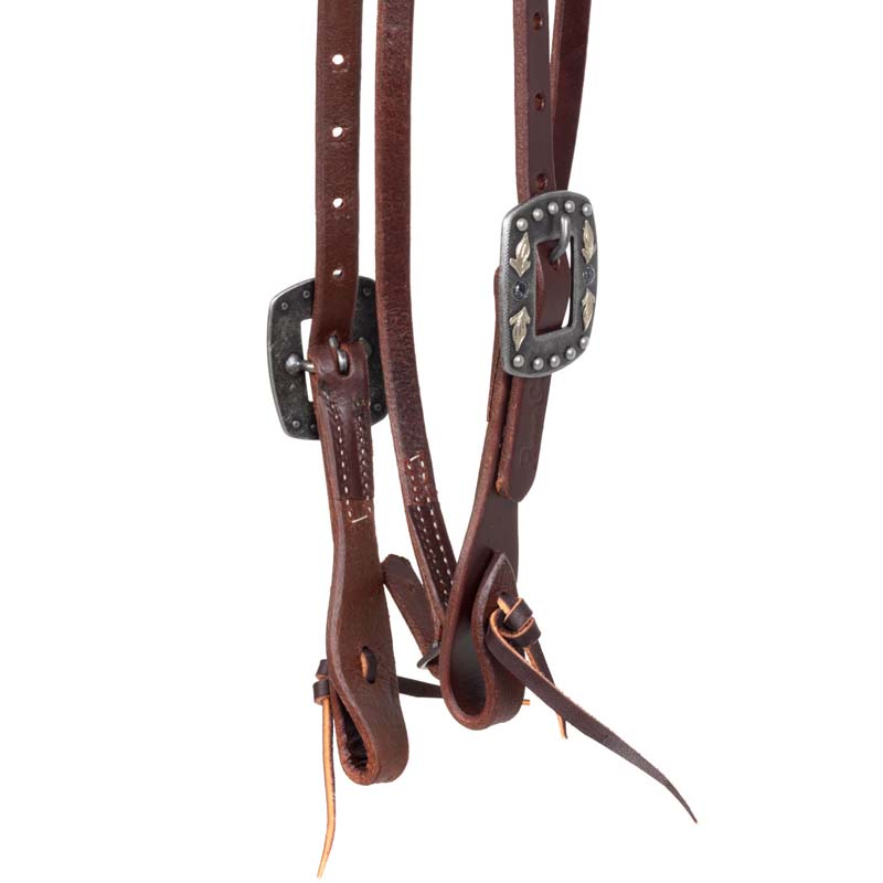 Western Headstall with Double buckle in oiled leather 5/8” - 4431