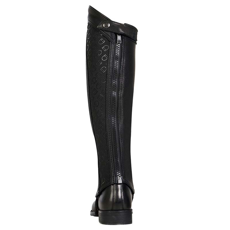 Equestro Unisex Half Chaps VESPUCCI in leather with logo insert - 3551