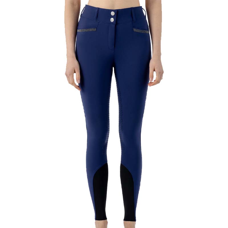 Equiline women's breeches crystalef gull grip w/high waist and glitter - 3819