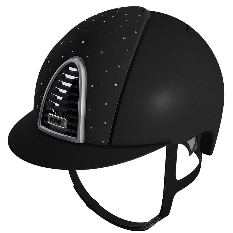 Kep italia cromo 2.0 textile riding helmet w/swarovski and suede - goccia collection