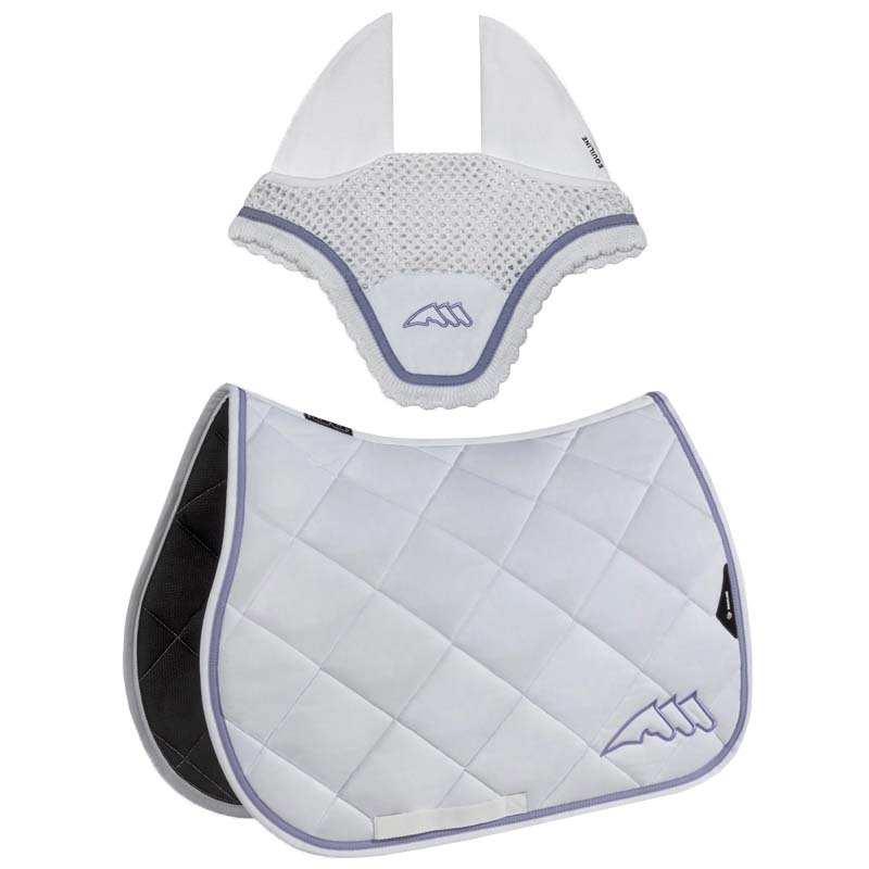Equiline chroma set saddle pad and fly veil w/colored trim - 3469